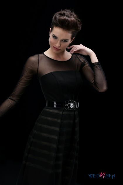 czarna sukienka Modesta z paskiem - jesień/zima 2010/2011