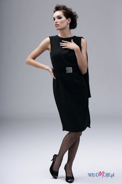 czarna sukienka wieczorowa Modesta z szalem - jesień/zima 2010/2011