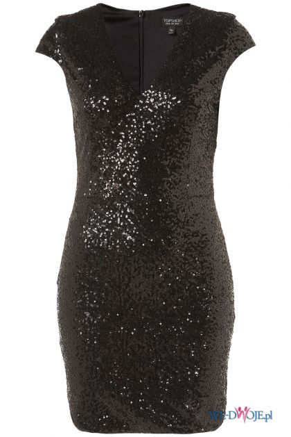 czarna sukienka wieczorowa Topshop z cekinami - studniówka 2013